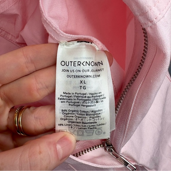 NWT MSRP $178 Outerknown Station Jumpsuit in Light Sunset Blush Pink Size XL - Picture 10 of 10